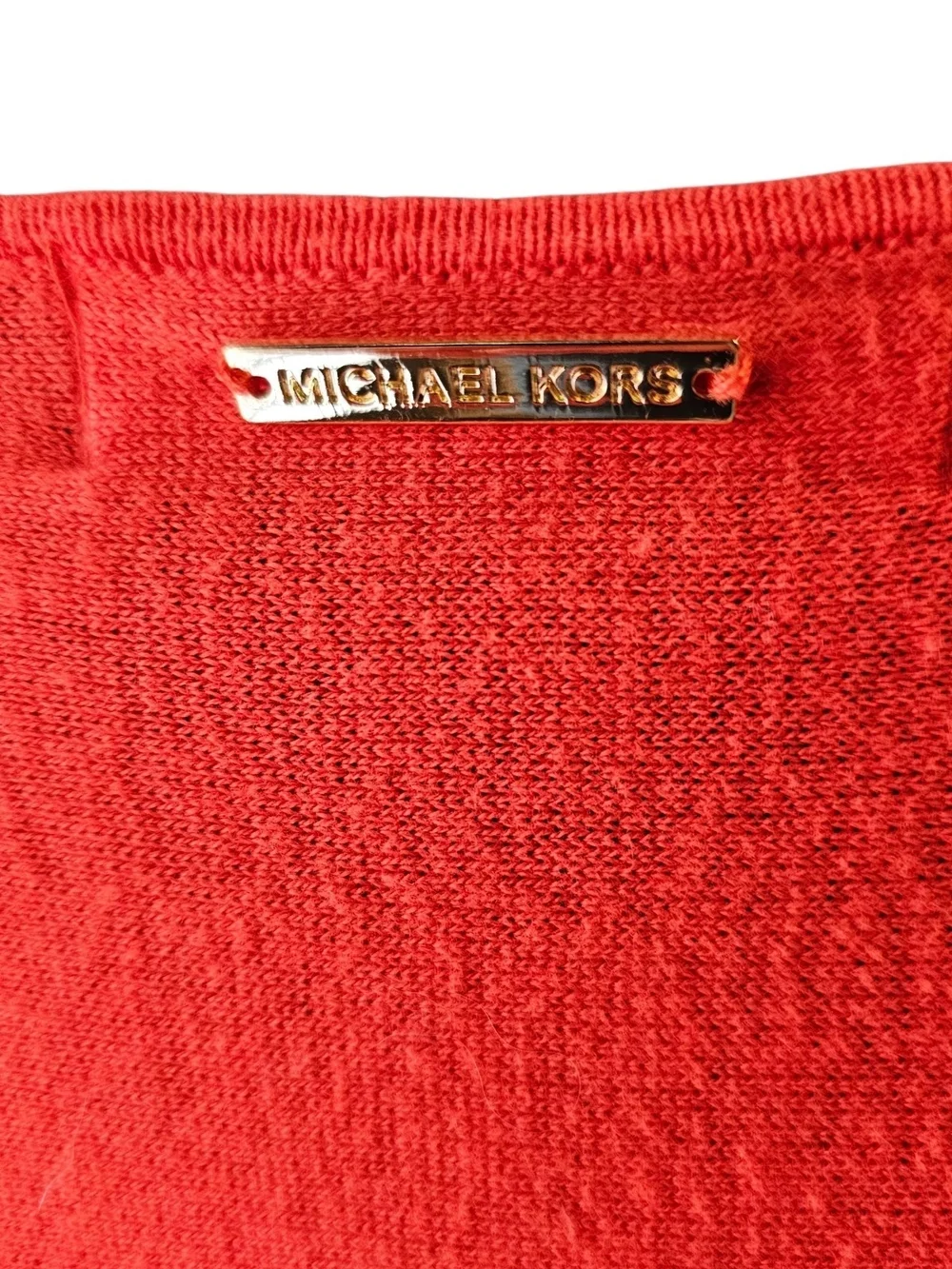 Michael Kors Coral Orange Lightweight Dolman Sleeve Sweater XL Hi Low Hem